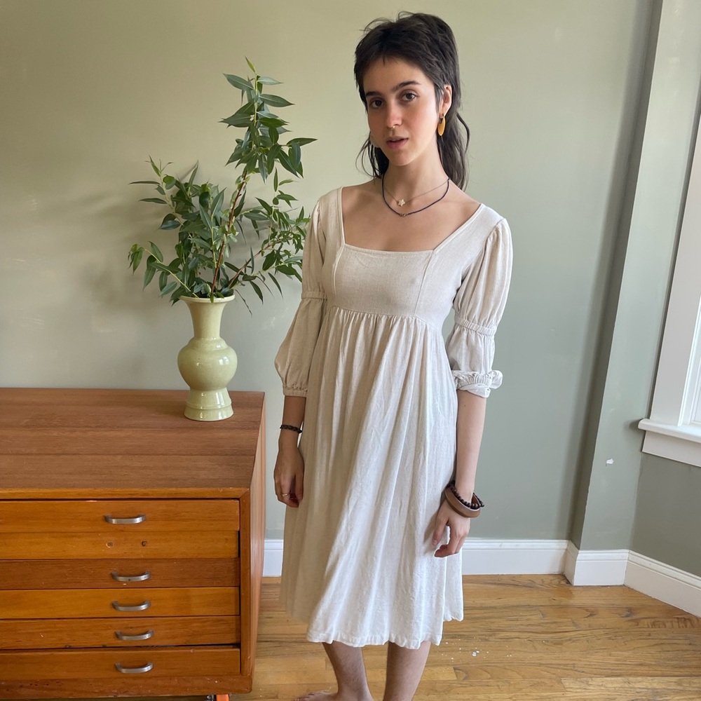 Rachel Pally Cream Bishop Sleeve Sundress